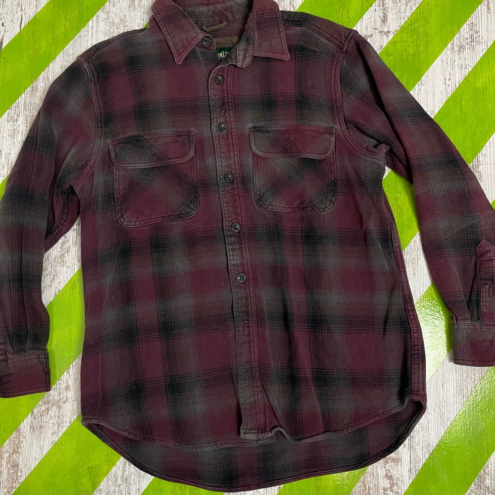 Men's Burgundy Plaid Shirt